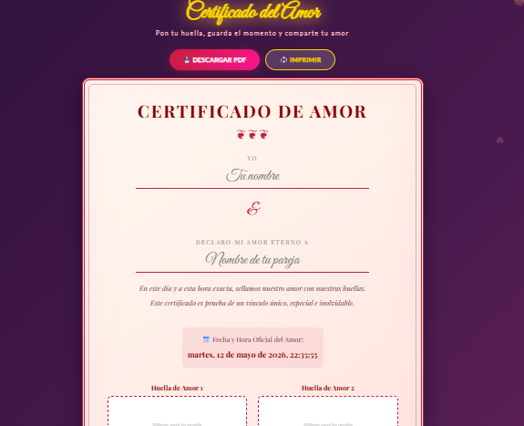 Certificado de Amor